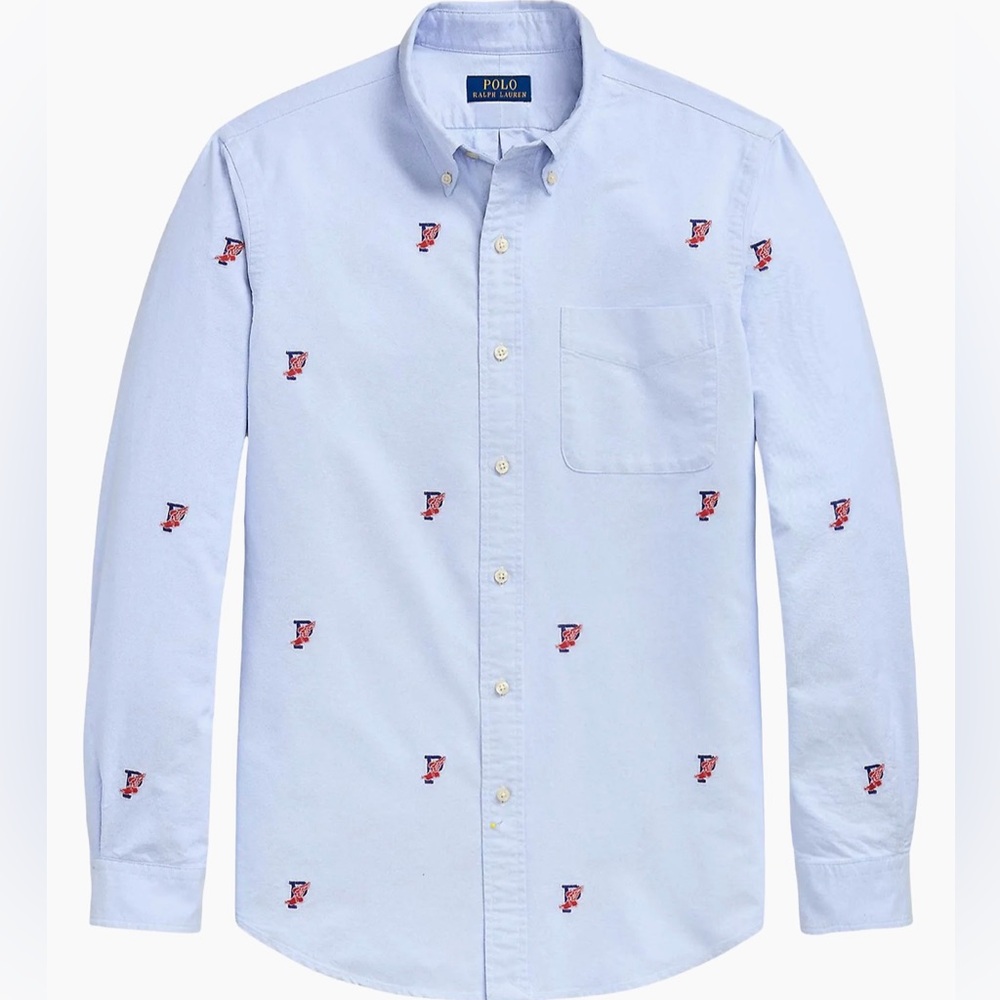 VERY RARE HARD TO FIND POLO RALPH LAUREN P-WING LOGO OXFORD SHIRT - Picture 3 of 11